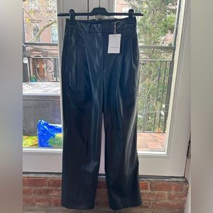 The Frankie Shop - Black Pernille pleated faux-leather trousers - Sz Small